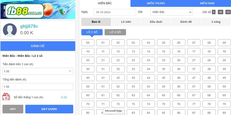 Lô đề online FB88 có tỷ lệ thưởng cao